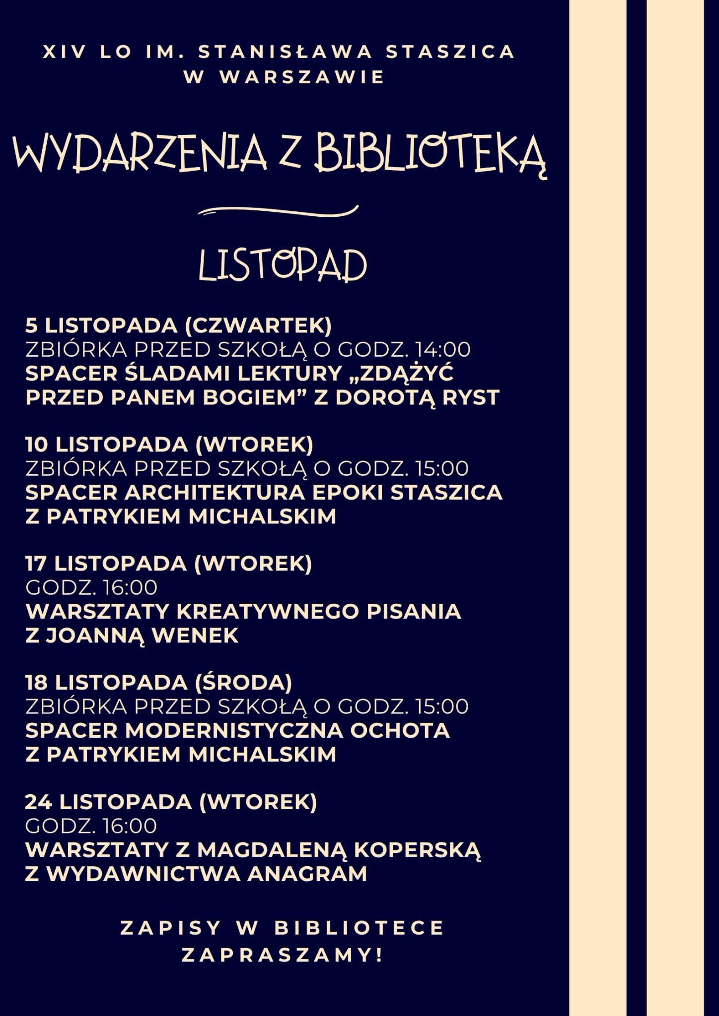 harmonogram wydarzeń